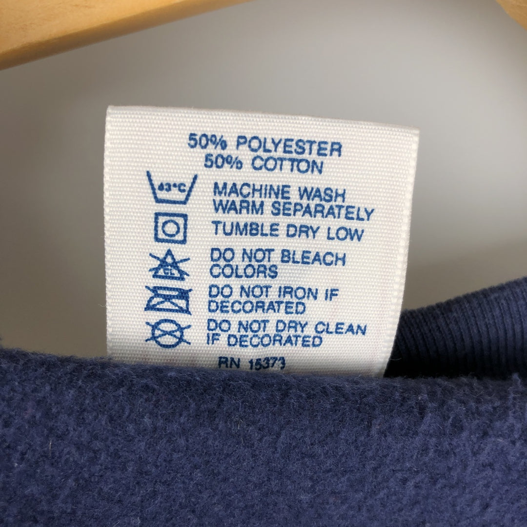 Vintage 90'S Delta Fifty-Fifty College Character Sweatshirt, Made in USA, Men's Size XL cotton navy blue type Vintage Second Hand