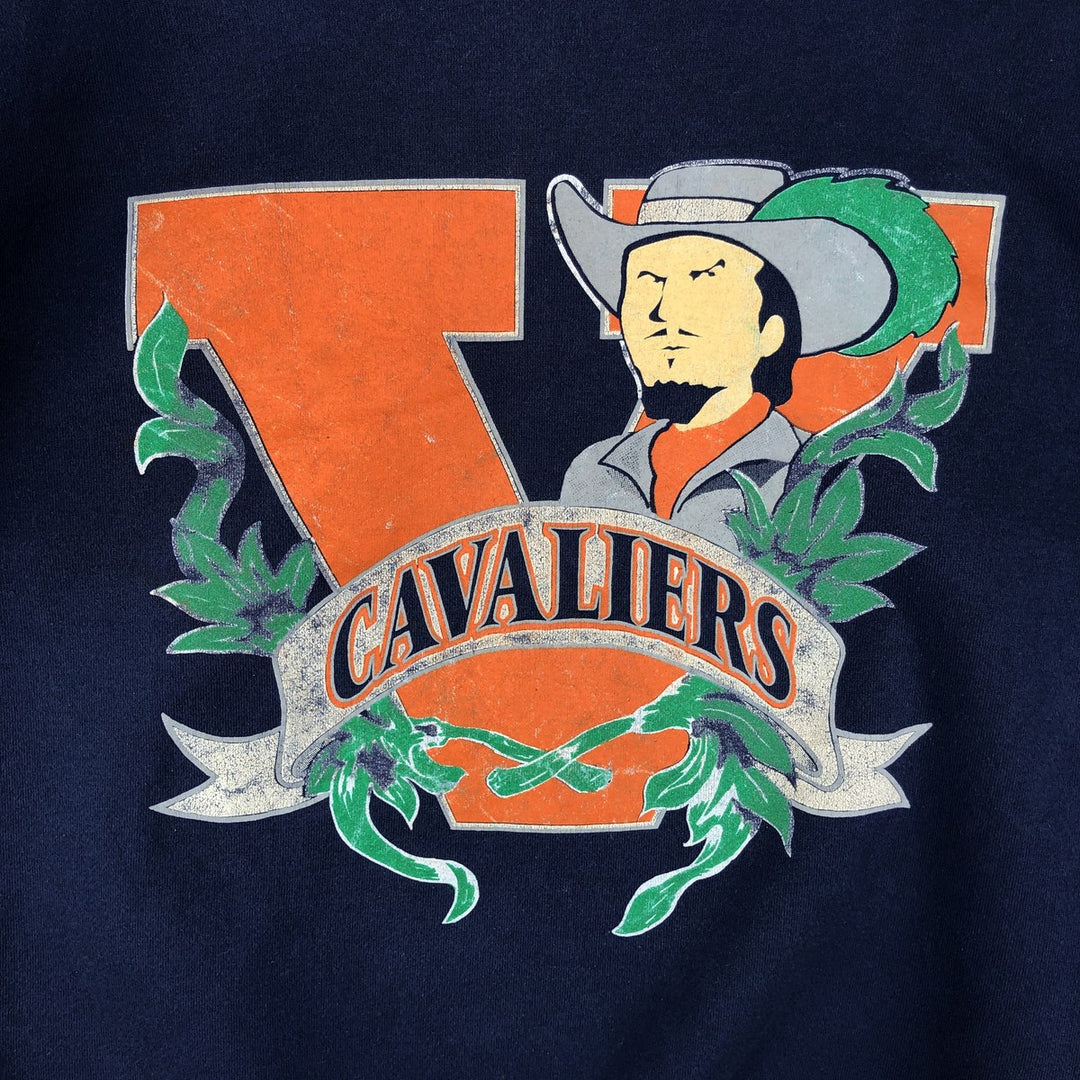 Vintage 90'S Delta Fifty-Fifty College Character Sweatshirt, Made in USA, Men's Size XL cotton navy blue type Vintage Second Hand