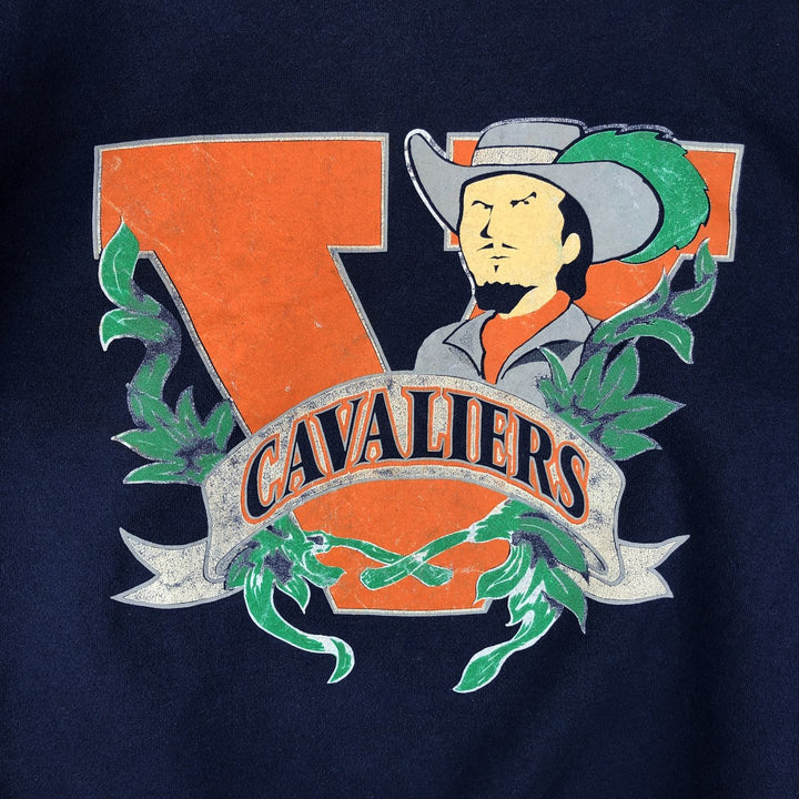 Vintage 90'S Delta Fifty-Fifty College Character Sweatshirt, Made in USA, Men's Size XL cotton navy blue type Vintage Second Hand