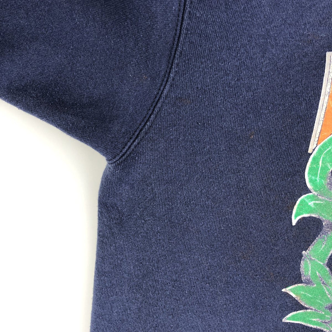 Vintage 90'S Delta Fifty-Fifty College Character Sweatshirt, Made in USA, Men's Size XL cotton navy blue type Vintage Second Hand