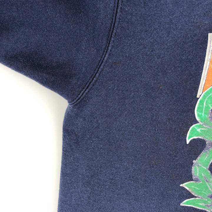 Vintage 90'S Delta Fifty-Fifty College Character Sweatshirt, Made in USA, Men's Size XL cotton navy blue type Vintage Second Hand