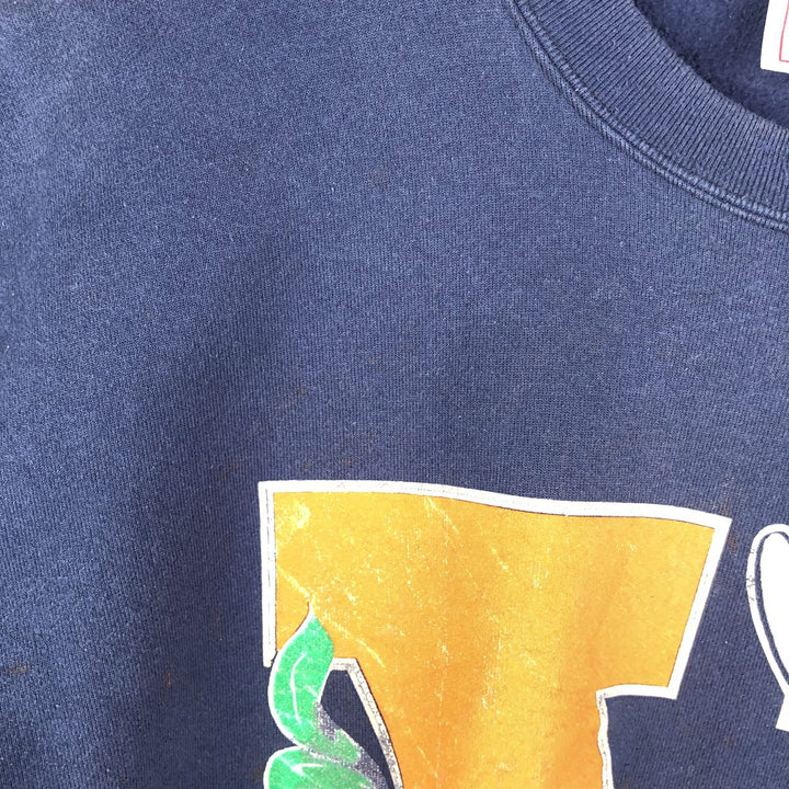 Vintage 90'S Delta Fifty-Fifty College Character Sweatshirt, Made in USA, Men's Size XL cotton navy blue type Vintage Second Hand