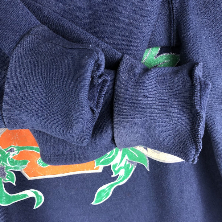 Vintage 90'S Delta Fifty-Fifty College Character Sweatshirt, Made in USA, Men's Size XL cotton navy blue type Vintage Second Hand