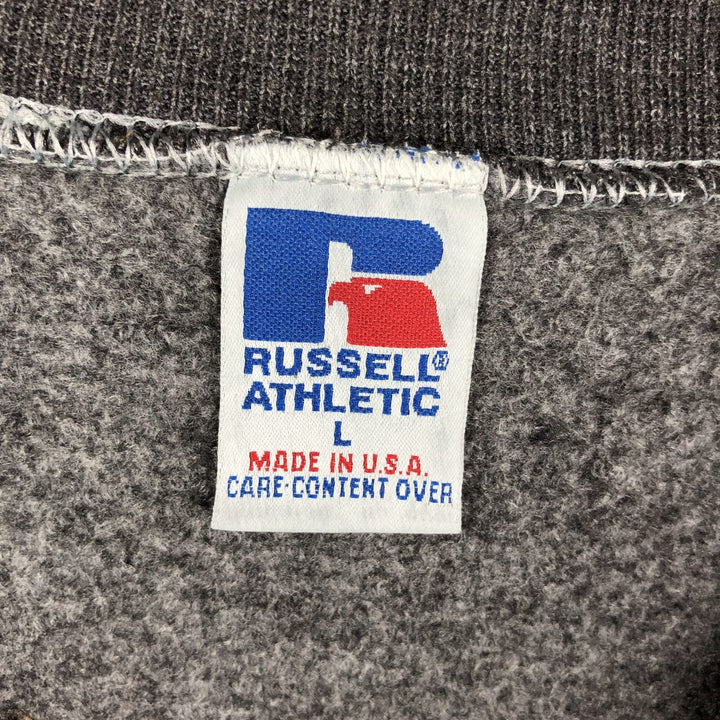 90'S Russell NFL Las Vegas Raiders Print Sweatshirt, Vintage, Made in USA, Men's Size L cotton Charcoal Vintage Second Hand