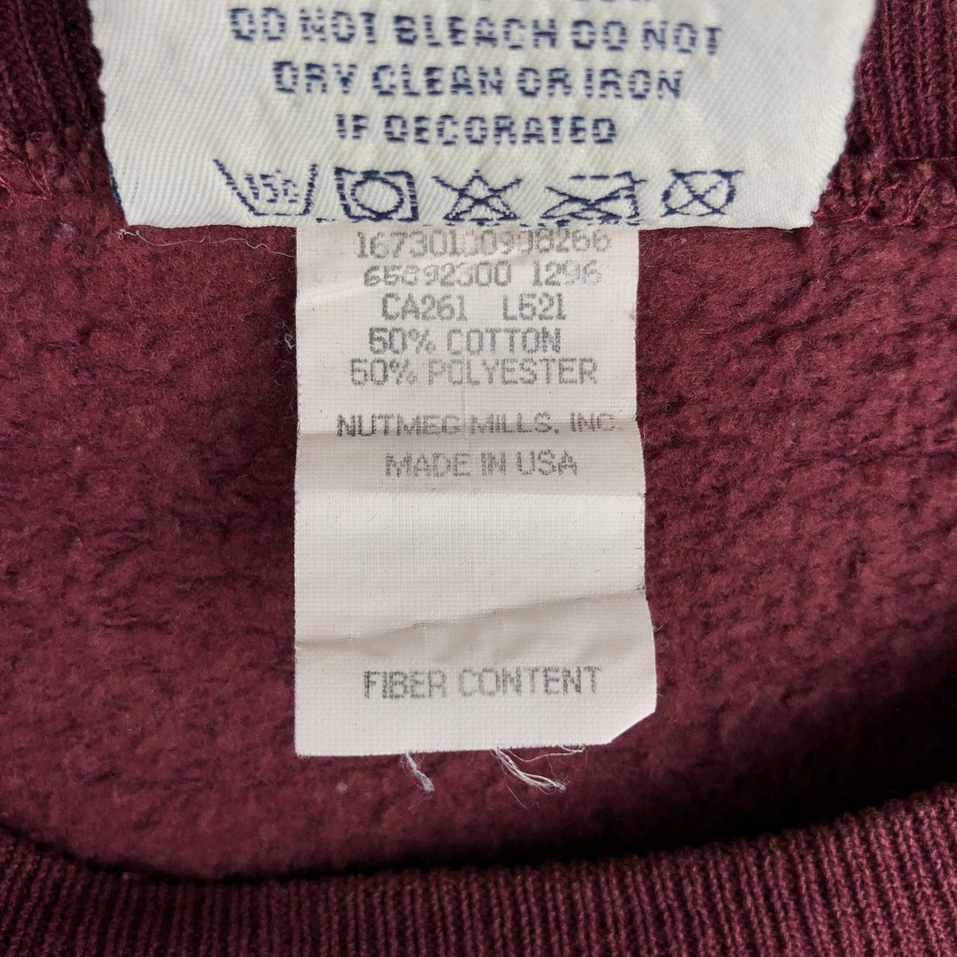 90'S Lee SPORT University of Minnesota Triple Print College Character Sweatshirt, Made in USA, Men's XL cotton burgundy type Vintage Second Hand