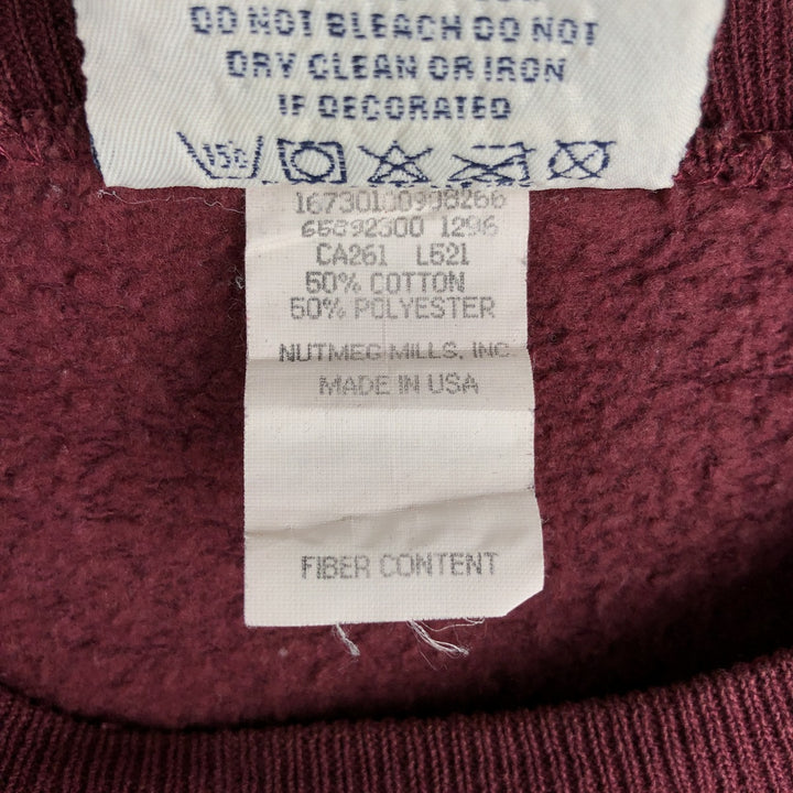 90'S Lee SPORT University of Minnesota Triple Print College Character Sweatshirt, Made in USA, Men's XL cotton burgundy type Vintage Second Hand