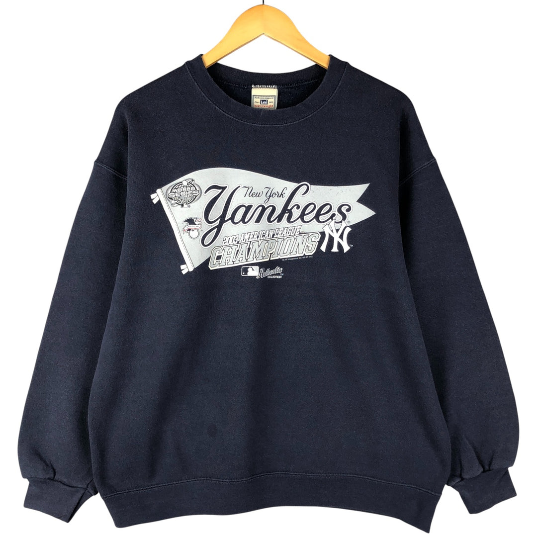 Lee MLB New York Yankees Print Sweatshirt, Men's, Size L, Vintage cotton navy blue type Vintage Second Hand