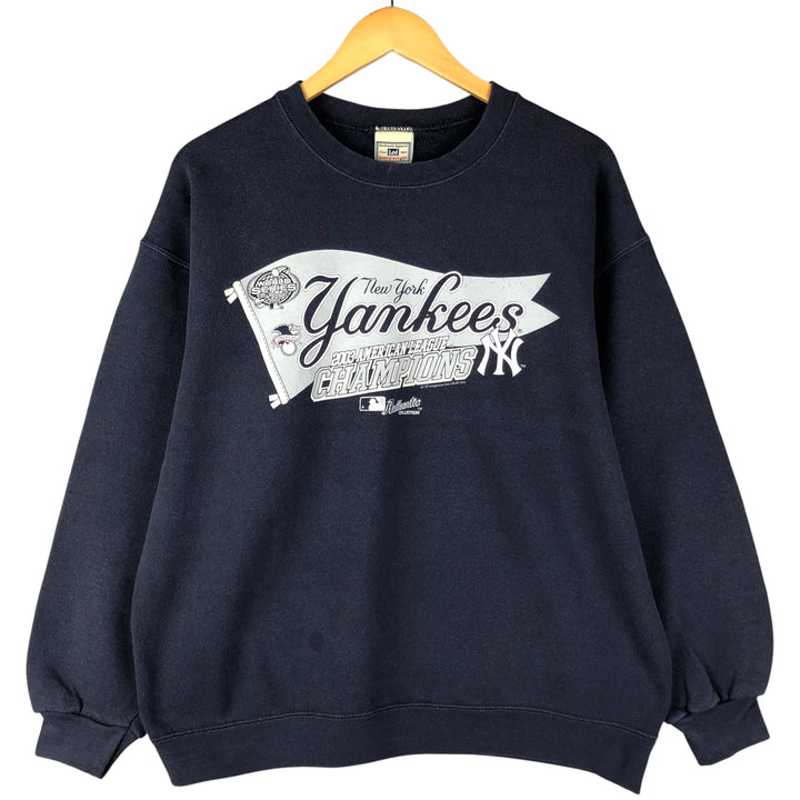 Lee MLB New York Yankees Print Sweatshirt, Men's, Size L, Vintage cotton navy blue type Vintage Second Hand