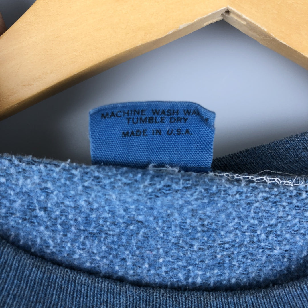 Vintage 1980'S Belton triple print college sweatshirt, made in the USA, size L, men's cotton blue type Vintage Second Hand