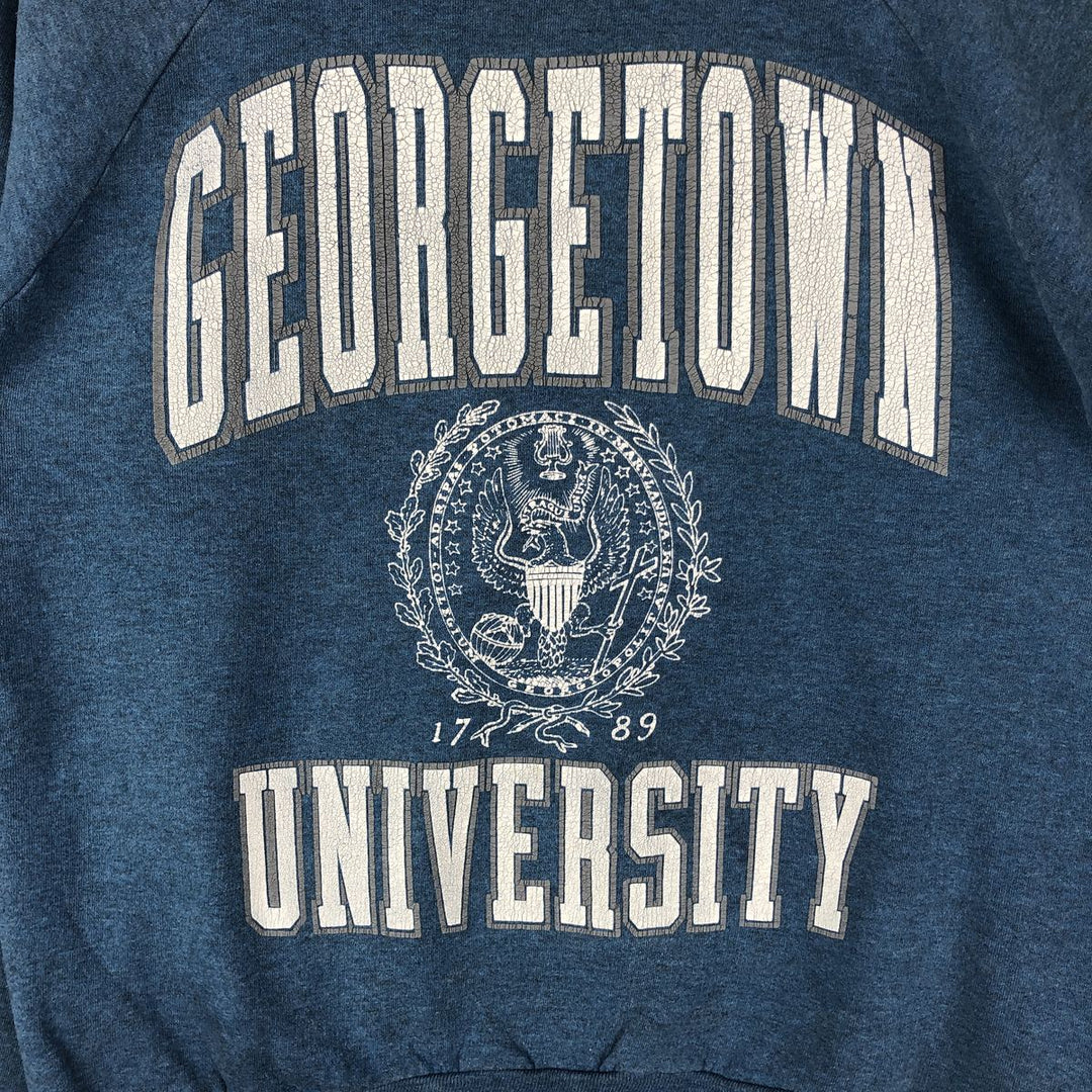 Vintage 1980'S Belton triple print college sweatshirt, made in the USA, size L, men's cotton blue type Vintage Second Hand