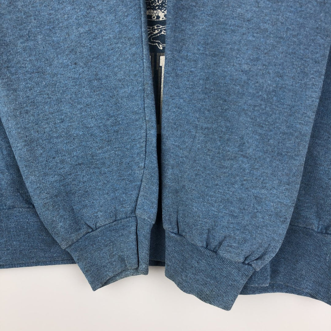 Vintage 1980'S Belton triple print college sweatshirt, made in the USA, size L, men's cotton blue type Vintage Second Hand