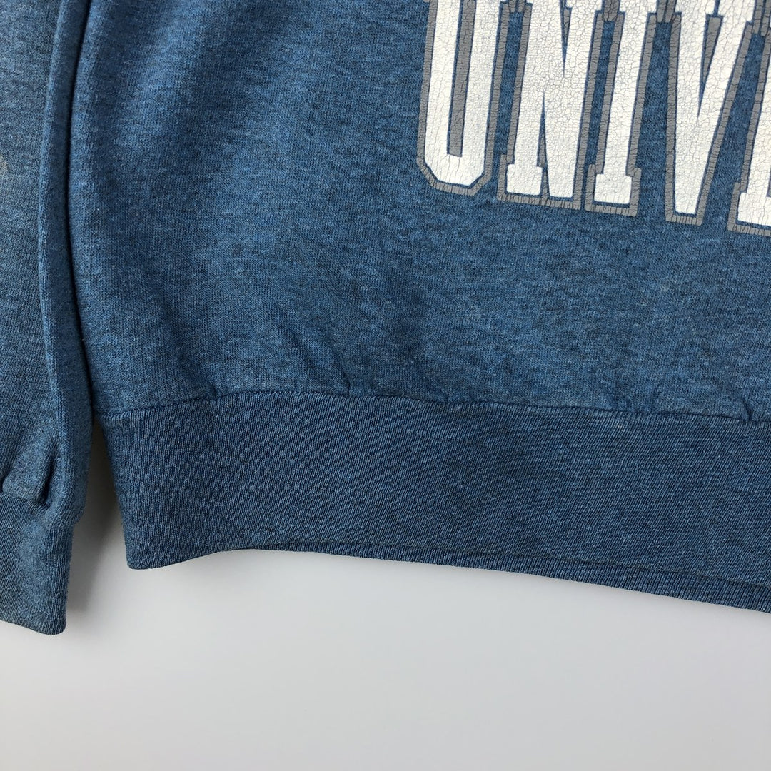 Vintage 1980'S Belton triple print college sweatshirt, made in the USA, size L, men's cotton blue type Vintage Second Hand