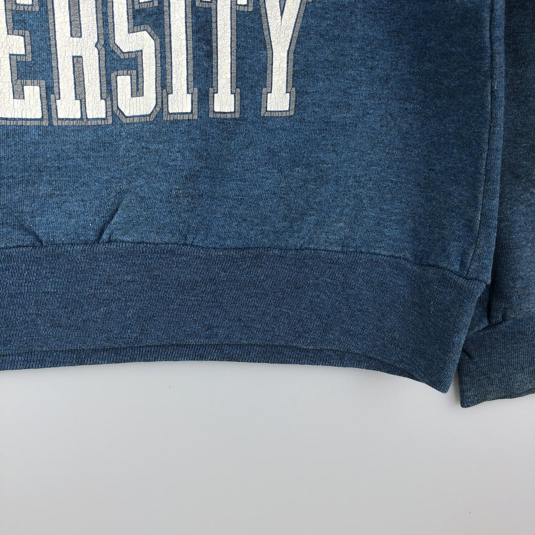 Vintage 1980'S Belton triple print college sweatshirt, made in the USA, size L, men's cotton blue type Vintage Second Hand