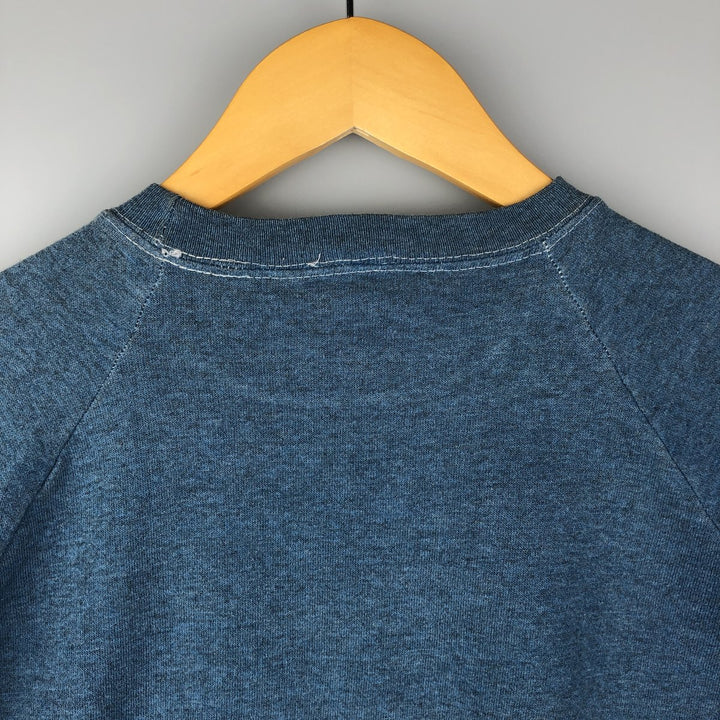 Vintage 1980'S Belton triple print college sweatshirt, made in the USA, size L, men's cotton blue type Vintage Second Hand