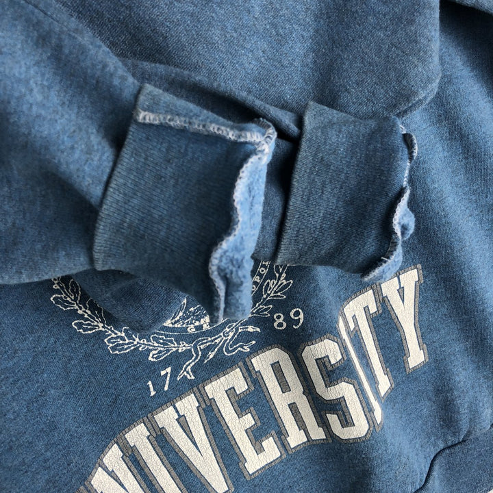 Vintage 1980'S Belton triple print college sweatshirt, made in the USA, size L, men's cotton blue type Vintage Second Hand