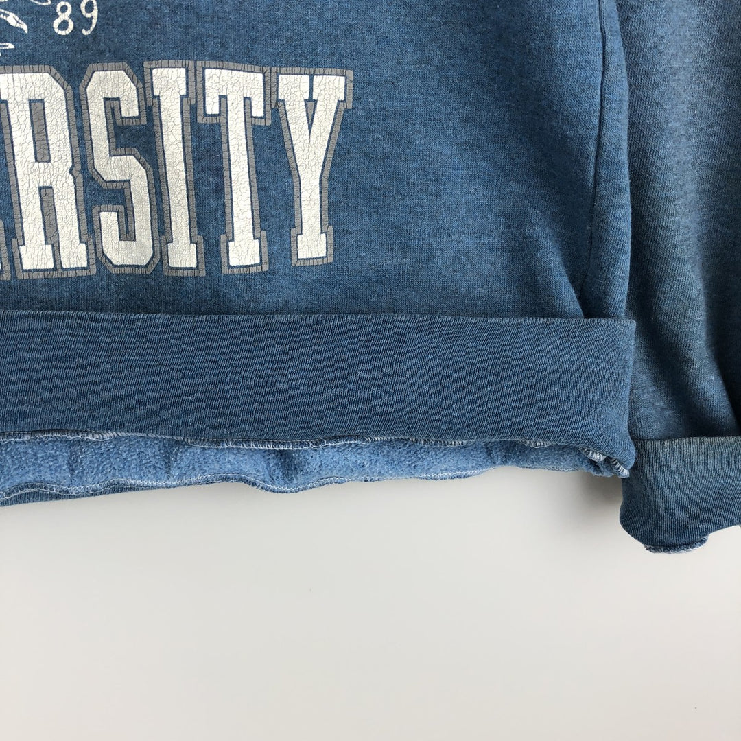Vintage 1980'S Belton triple print college sweatshirt, made in the USA, size L, men's cotton blue type Vintage Second Hand