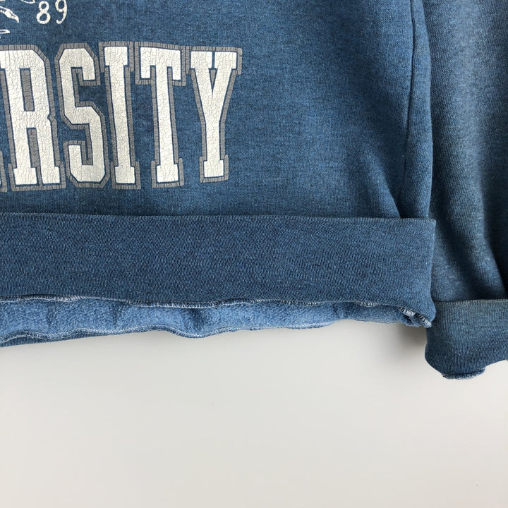 Vintage 1980'S Belton triple print college sweatshirt, made in the USA, size L, men's cotton blue type Vintage Second Hand
