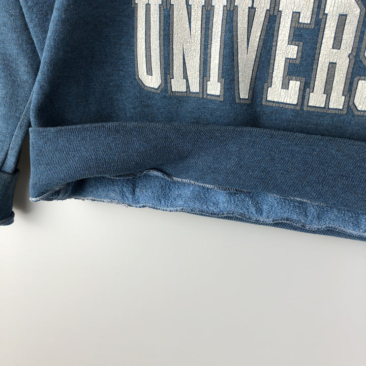 Vintage 1980'S Belton triple print college sweatshirt, made in the USA, size L, men's cotton blue type Vintage Second Hand