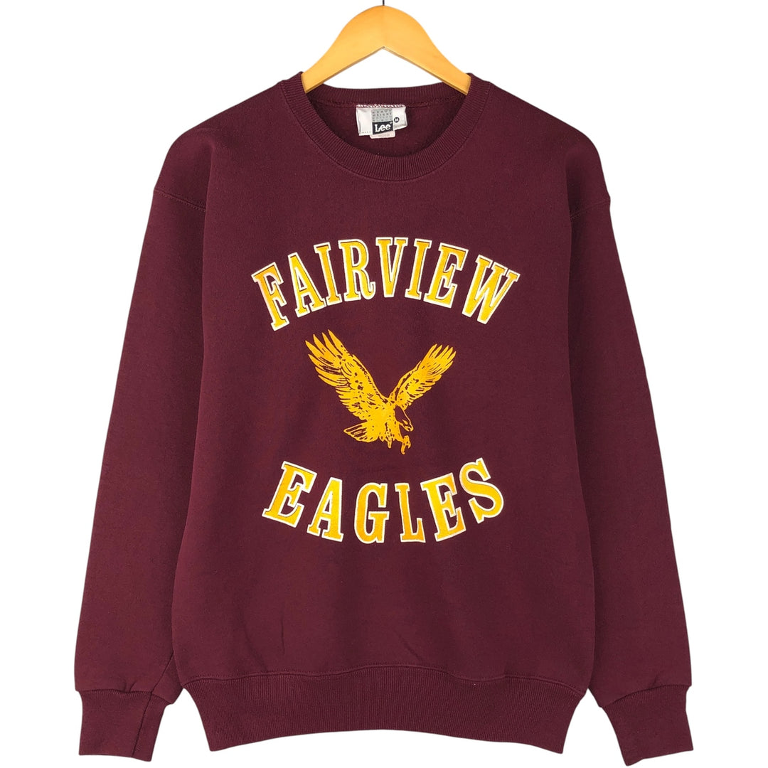 Vintage 90'S Lee Heavy Weight Triple Print College Sweatshirt, Made in USA, Men's Size Medium cotton burgundy type Vintage Second Hand