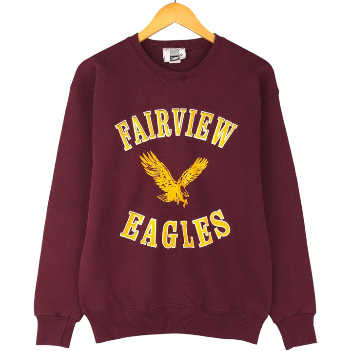 Vintage 90'S Lee Heavy Weight Triple Print College Sweatshirt, Made in USA, Men's Size Medium cotton burgundy type Vintage Second Hand