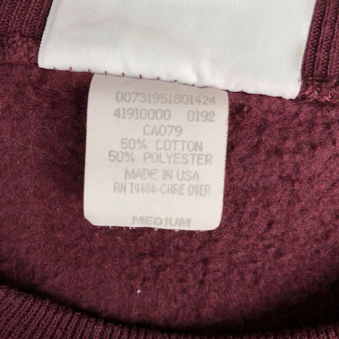 Vintage 90'S Lee Heavy Weight Triple Print College Sweatshirt, Made in USA, Men's Size Medium cotton burgundy type Vintage Second Hand