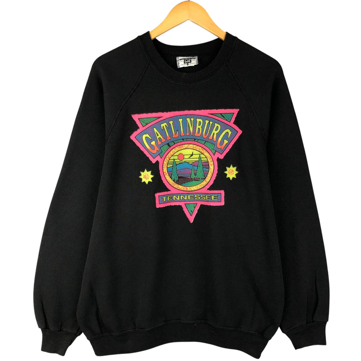 Vintage 90'S Lee printed sweatshirt, made in the USA, men's size XL cotton black type Vintage Second Hand