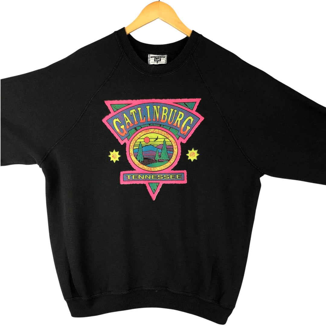 Vintage 90'S Lee printed sweatshirt, made in the USA, men's size XL cotton black type Vintage Second Hand