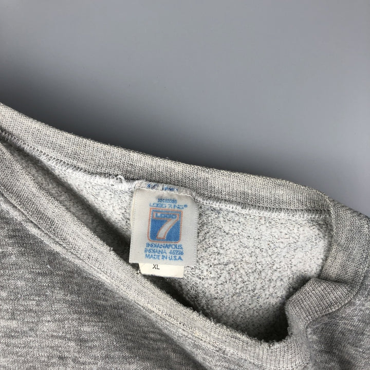 Vintage 90'S Logo Seven Advertising Sweatshirt, Made in USA, Men's XL cotton gray type Vintage Second Hand