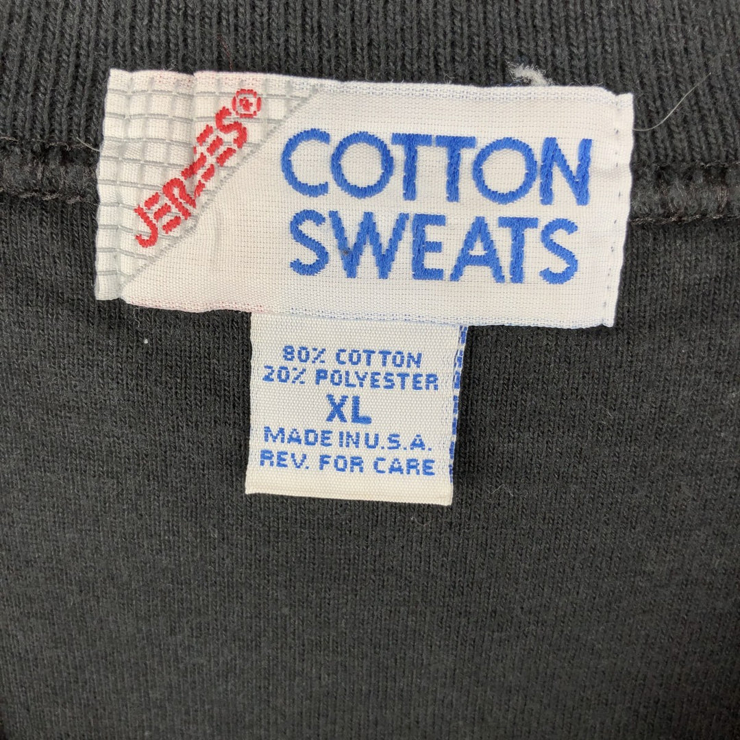 Vintage 90'S Jerzees Cotton Sweatshirt, College Sweatshirt, Made in USA, Men's Size XL cotton black type Vintage Second Hand
