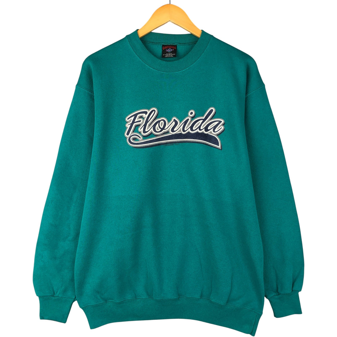Vintage 90'S GARMENTGRAPHICS college sweatshirt, made in the USA, size L, men's cotton Emerald green Vintage Second Hand