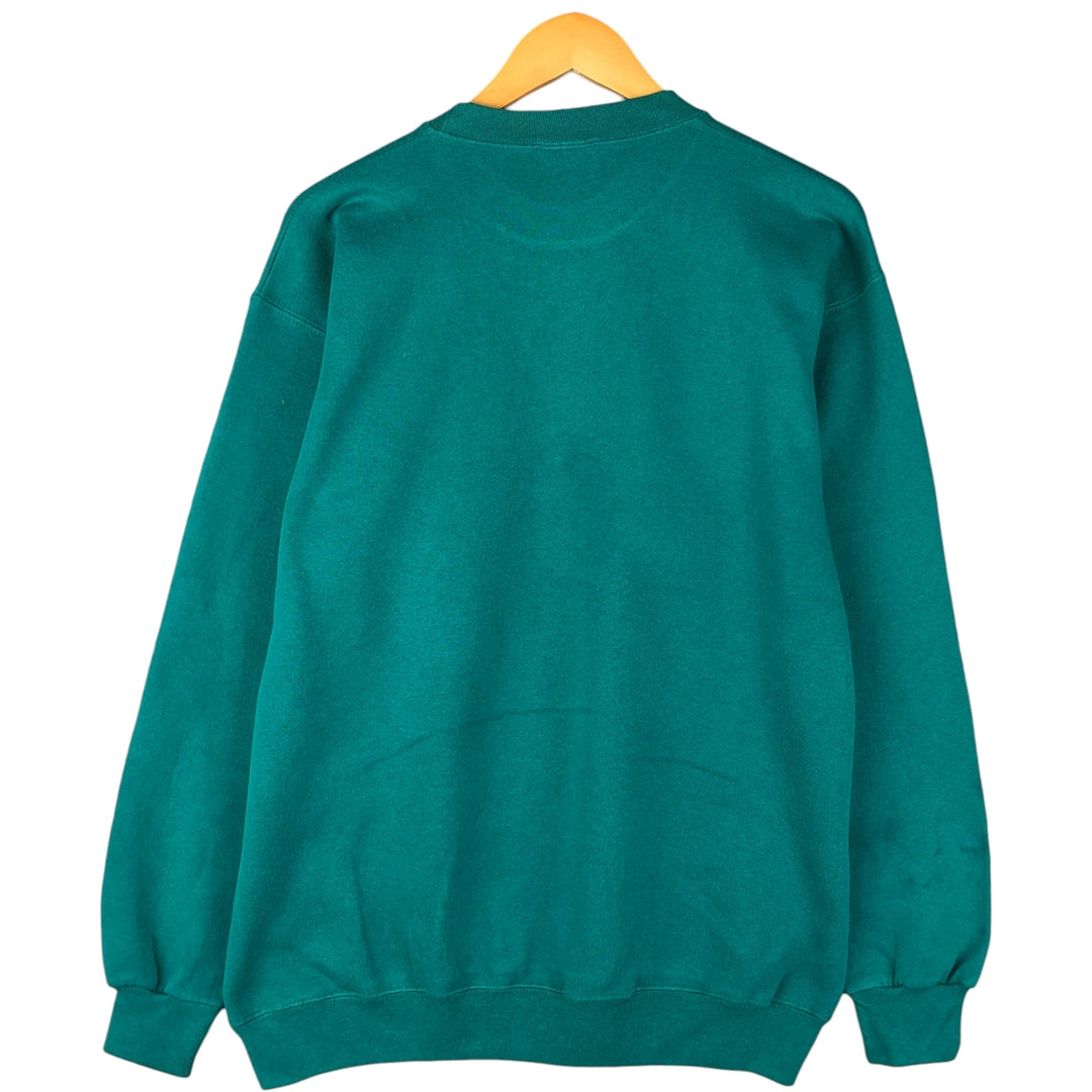 Vintage 90'S GARMENTGRAPHICS college sweatshirt, made in the USA, size L, men's cotton Emerald green Vintage Second Hand