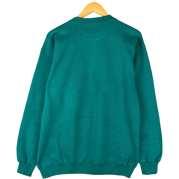 Vintage 90'S GARMENTGRAPHICS college sweatshirt, made in the USA, size L, men's cotton Emerald green Vintage Second Hand