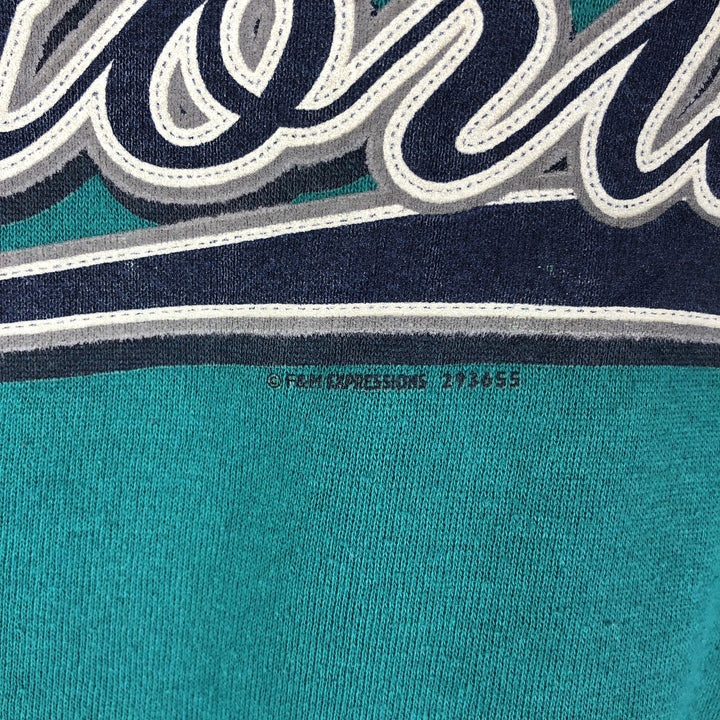 Vintage 90'S GARMENTGRAPHICS college sweatshirt, made in the USA, size L, men's cotton Emerald green Vintage Second Hand
