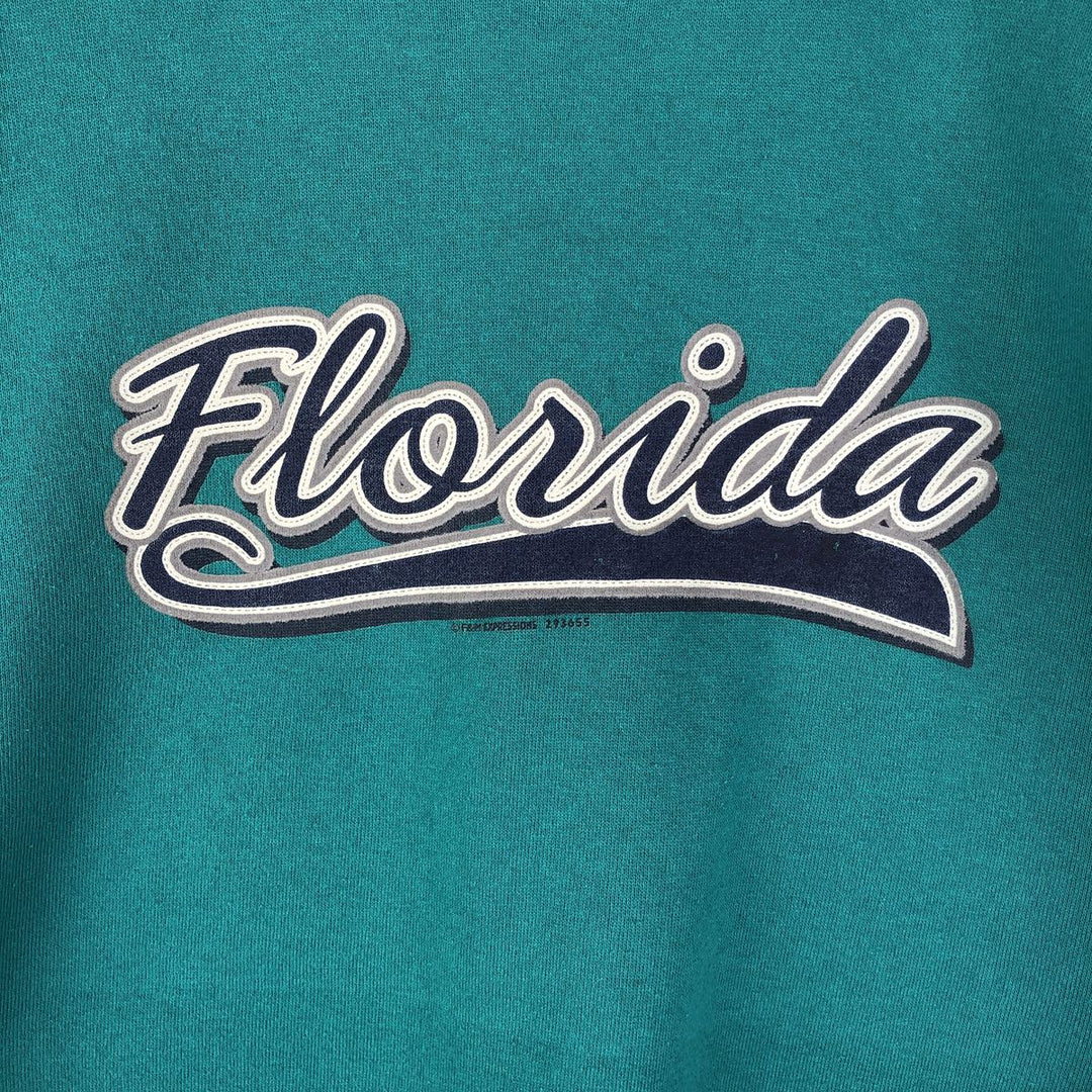 Vintage 90'S GARMENTGRAPHICS college sweatshirt, made in the USA, size L, men's cotton Emerald green Vintage Second Hand