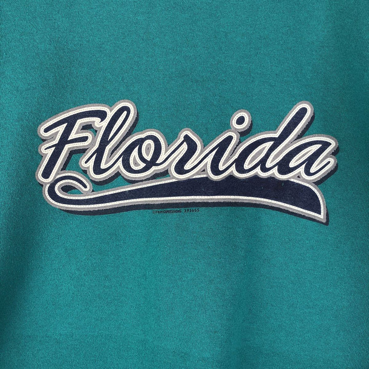 Vintage 90'S GARMENTGRAPHICS college sweatshirt, made in the USA, size L, men's cotton Emerald green Vintage Second Hand