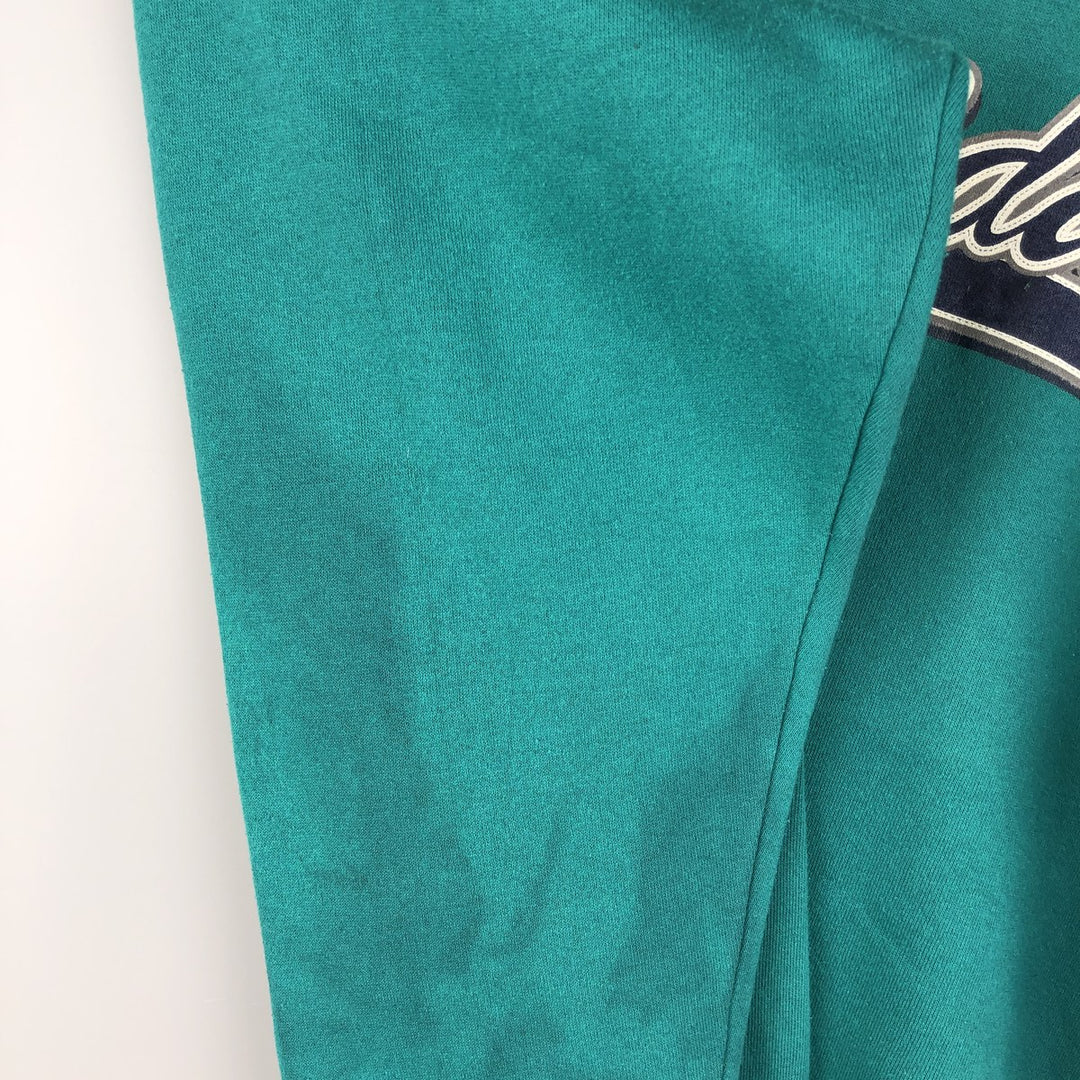 Vintage 90'S GARMENTGRAPHICS college sweatshirt, made in the USA, size L, men's cotton Emerald green Vintage Second Hand