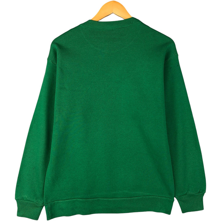 90'S SPA Michigan State University Triple Print College Character Sweatshirt, Made in USA, Men's Size L cotton green type Vintage Second Hand