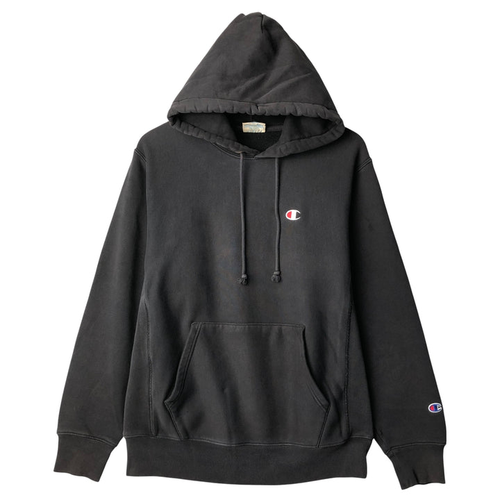 Champion Reverse Weave Replica Solid Tag Pullover Hoodie, Men's Size M cotton black type Vintage Second Hand