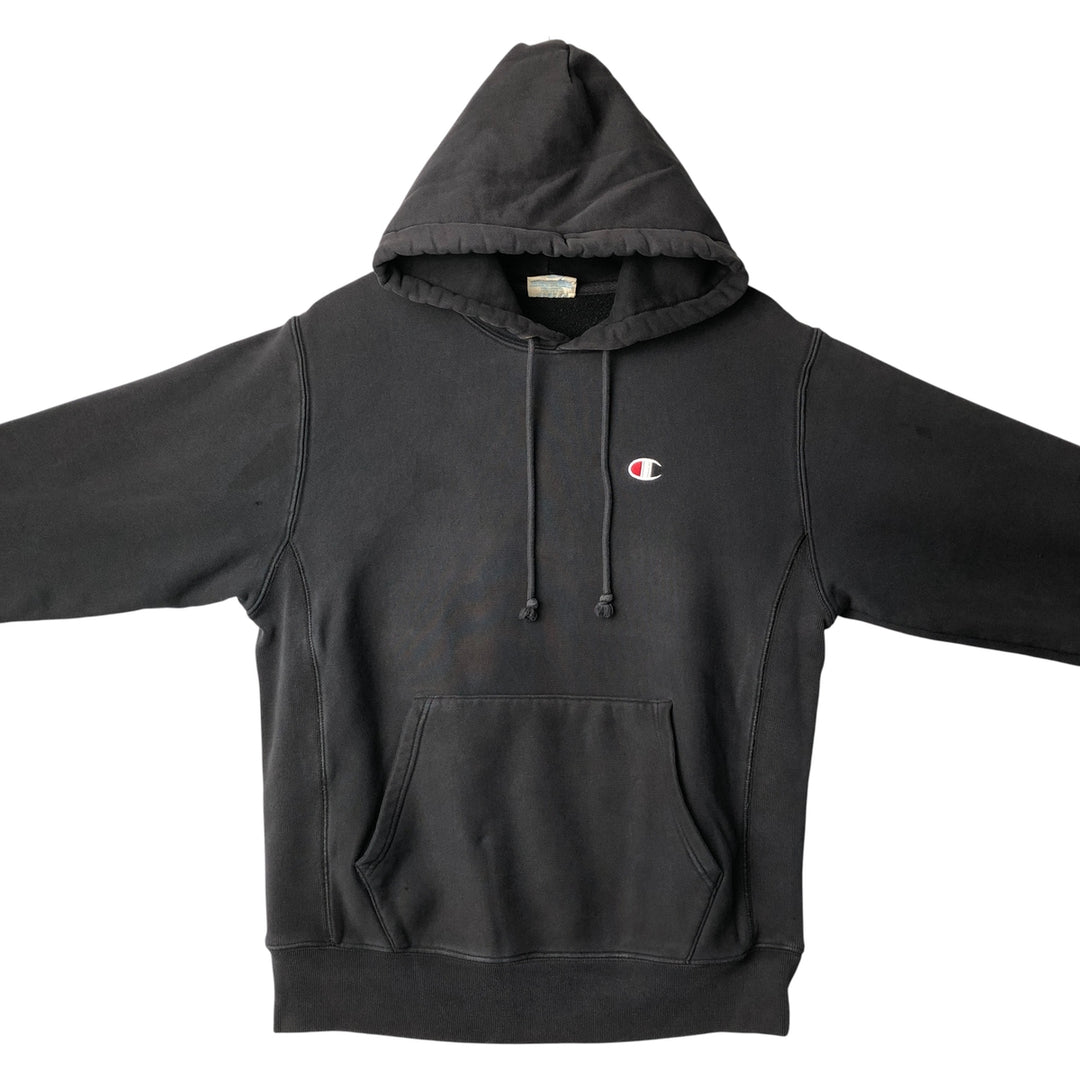 Champion Reverse Weave Replica Solid Tag Pullover Hoodie, Men's Size M cotton black type Vintage Second Hand