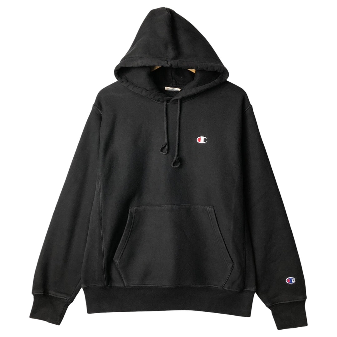 Champion Reverse Weave Replica Solid Tag Pullover Hoodie, Men's Size M cotton black type Vintage Second Hand