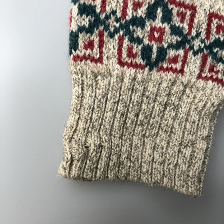 Vintage 80s-90'S Eddie Bauer Fair Isle wool knit sweater with black tag, men's size XL wool red type Vintage Second Hand