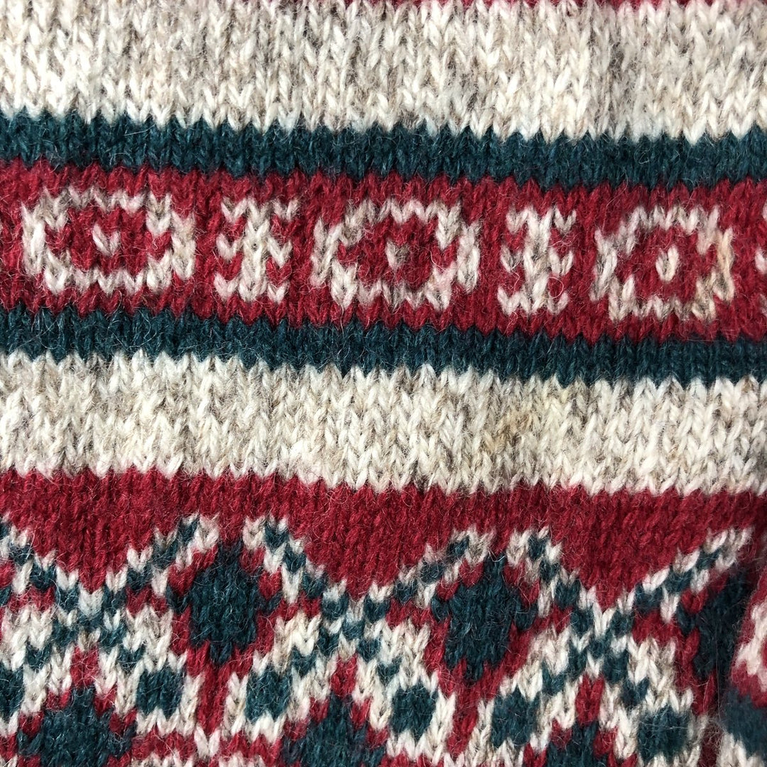 Vintage 80s-90'S Eddie Bauer Fair Isle wool knit sweater with black tag, men's size XL wool red type Vintage Second Hand