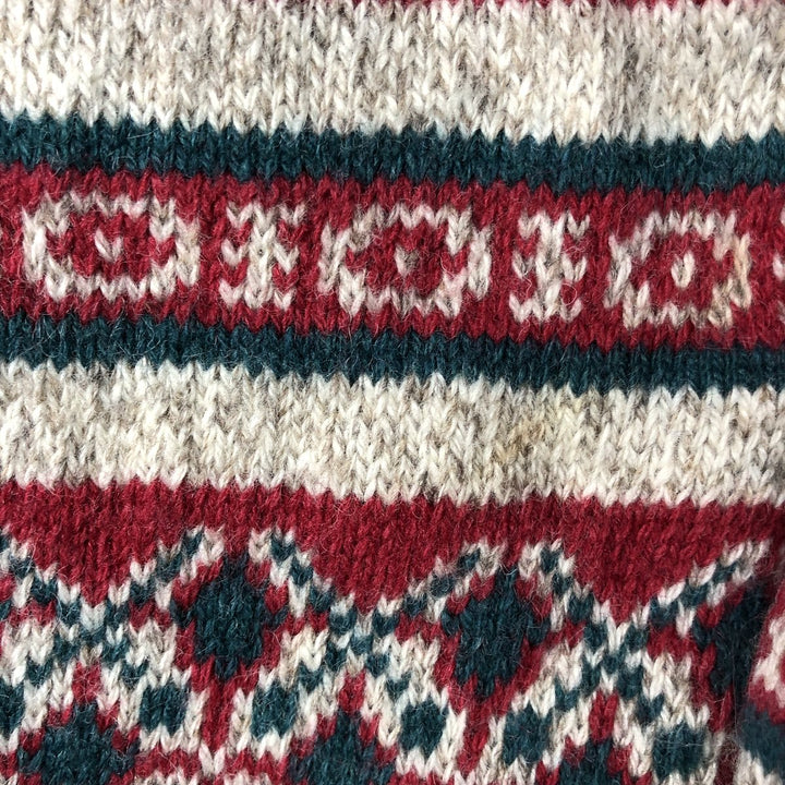 Vintage 80s-90'S Eddie Bauer Fair Isle wool knit sweater with black tag, men's size XL wool red type Vintage Second Hand