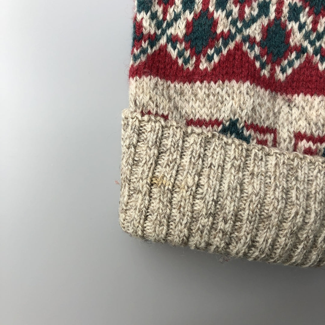Vintage 80s-90'S Eddie Bauer Fair Isle wool knit sweater with black tag, men's size XL wool red type Vintage Second Hand