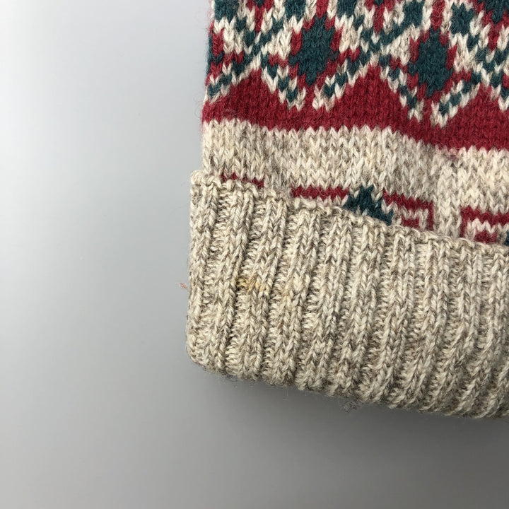 Vintage 80s-90'S Eddie Bauer Fair Isle wool knit sweater with black tag, men's size XL wool red type Vintage Second Hand