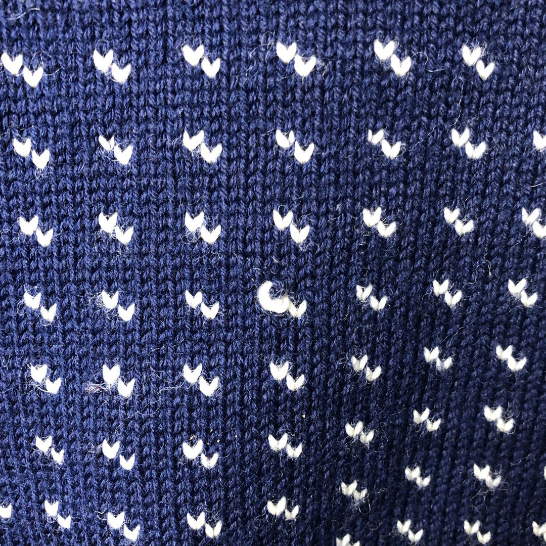 Vintage 70s-80'S LLBean All-Over Snow and Reindeer Pattern Nordic Sweater, Men's Size XL wool navy blue type Vintage Second Hand