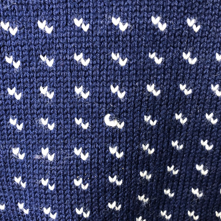 Vintage 70s-80'S LLBean All-Over Snow and Reindeer Pattern Nordic Sweater, Men's Size XL wool navy blue type Vintage Second Hand
