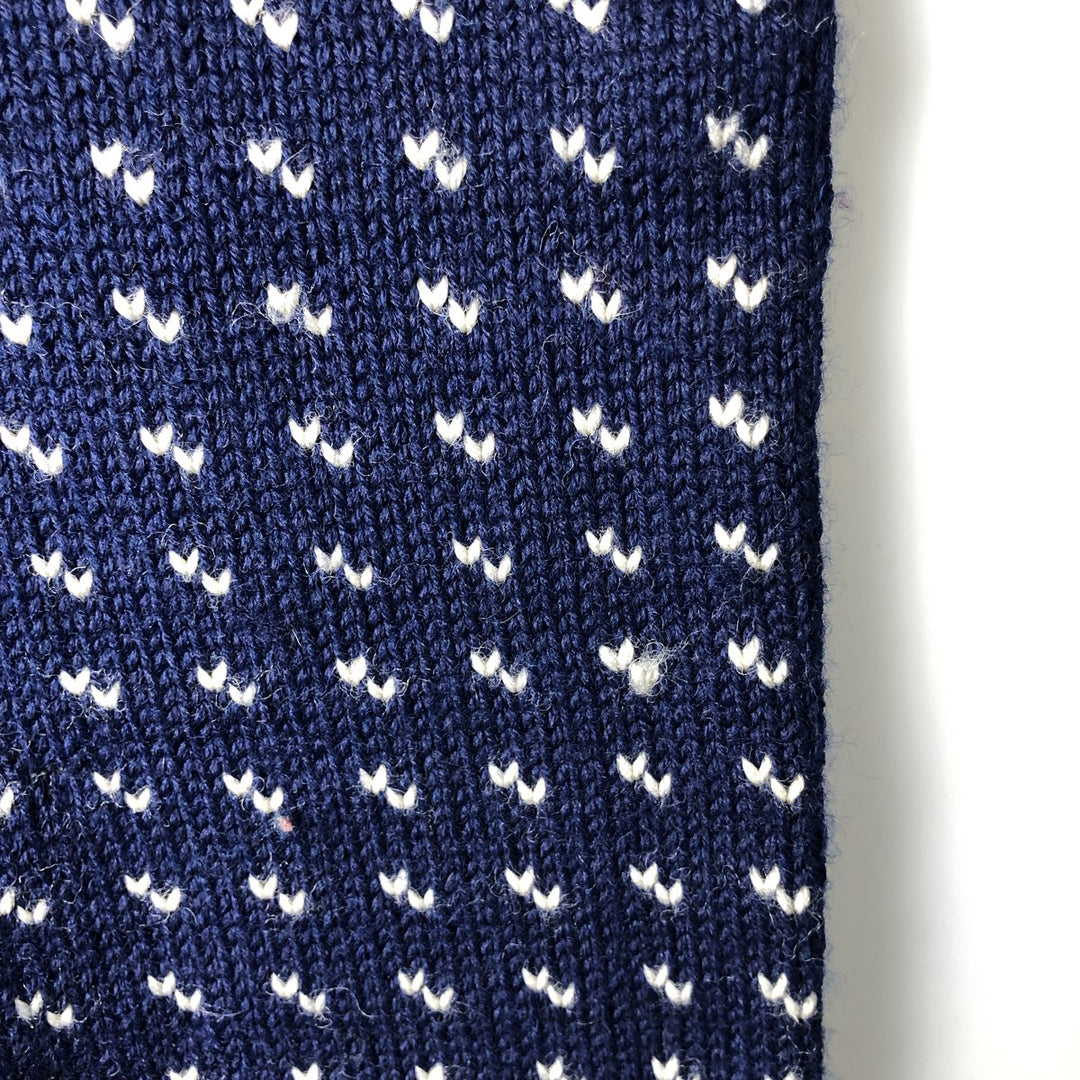 Vintage 70s-80'S LLBean All-Over Snow and Reindeer Pattern Nordic Sweater, Men's Size XL wool navy blue type Vintage Second Hand