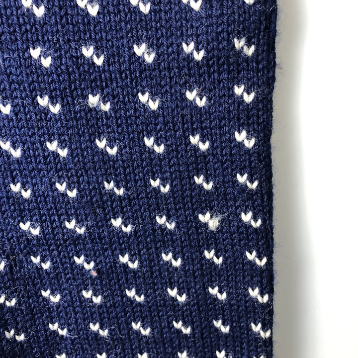 Vintage 70s-80'S LLBean All-Over Snow and Reindeer Pattern Nordic Sweater, Men's Size XL wool navy blue type Vintage Second Hand