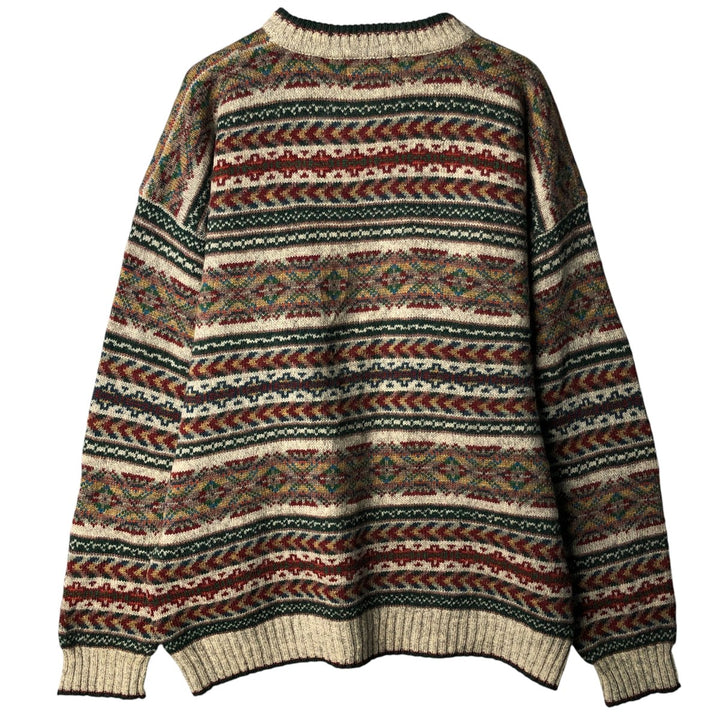 90'S WOOLRICH Fair Isle Pattern Nordic Sweater, Men's, Size XL, Vintage wool green type Vintage Second Hand